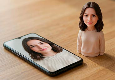 Figura personalizada en 3D de busto para tocar el recuerdo