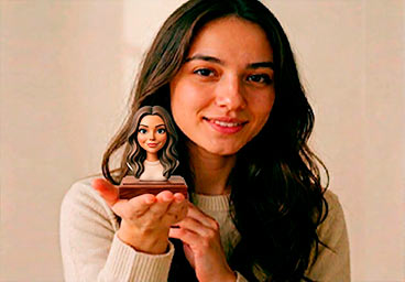 Figura personalizada en 3D de busto realizada a partir de una fotografía